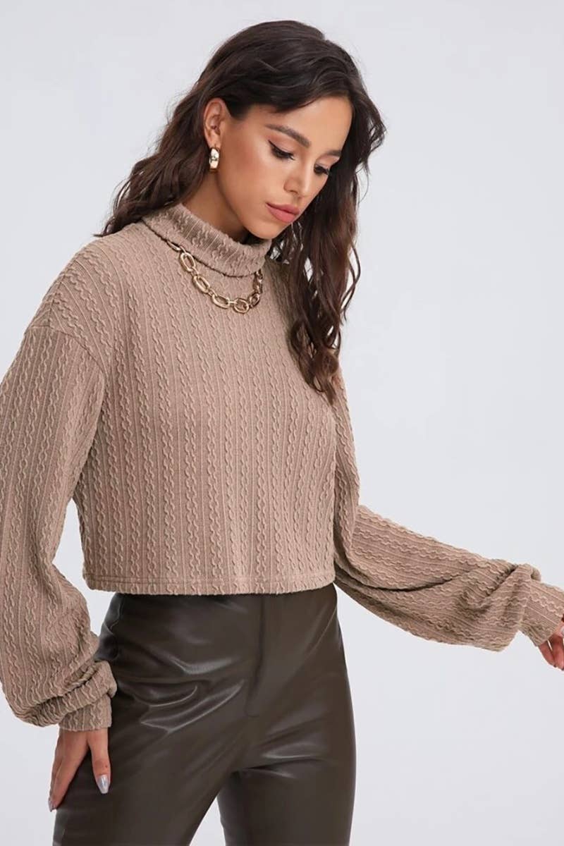 CWOSWL6267_SOLID COLOR TURTLENECK LONG-SLEEVED SWEATER