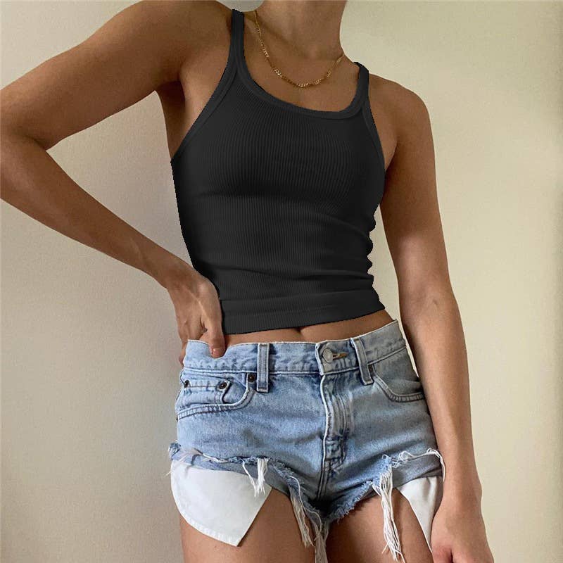 COTTON RIBBED WAISTBAND TOP