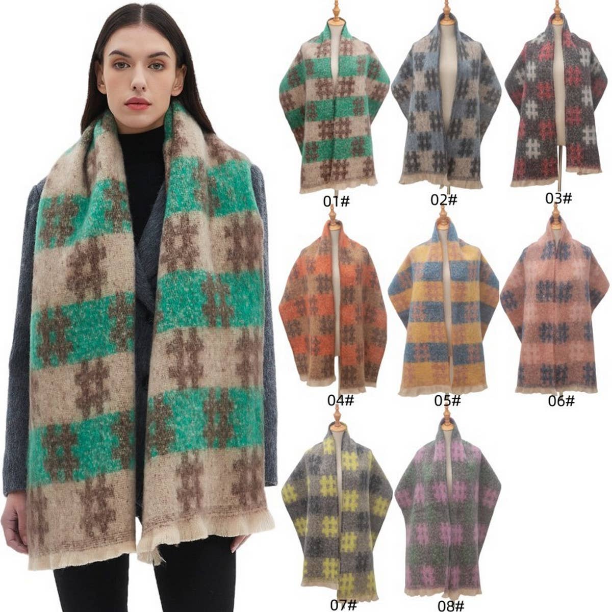 Circle Yarn Jacquard Scarf ? Unisex Winter Wrap