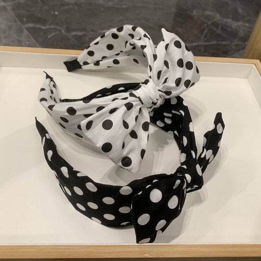 FRENCH STYLE BIG BOW DOT SIMPLE HEADBAND