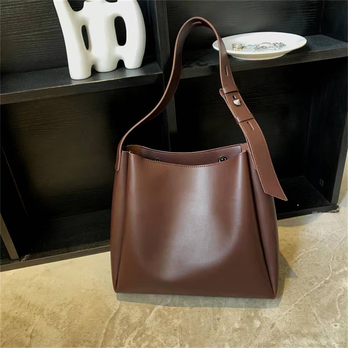 CWAB4832_RETRO LARGE CAPACITY MOTHER-AND-CHILD BUCKET BAG
