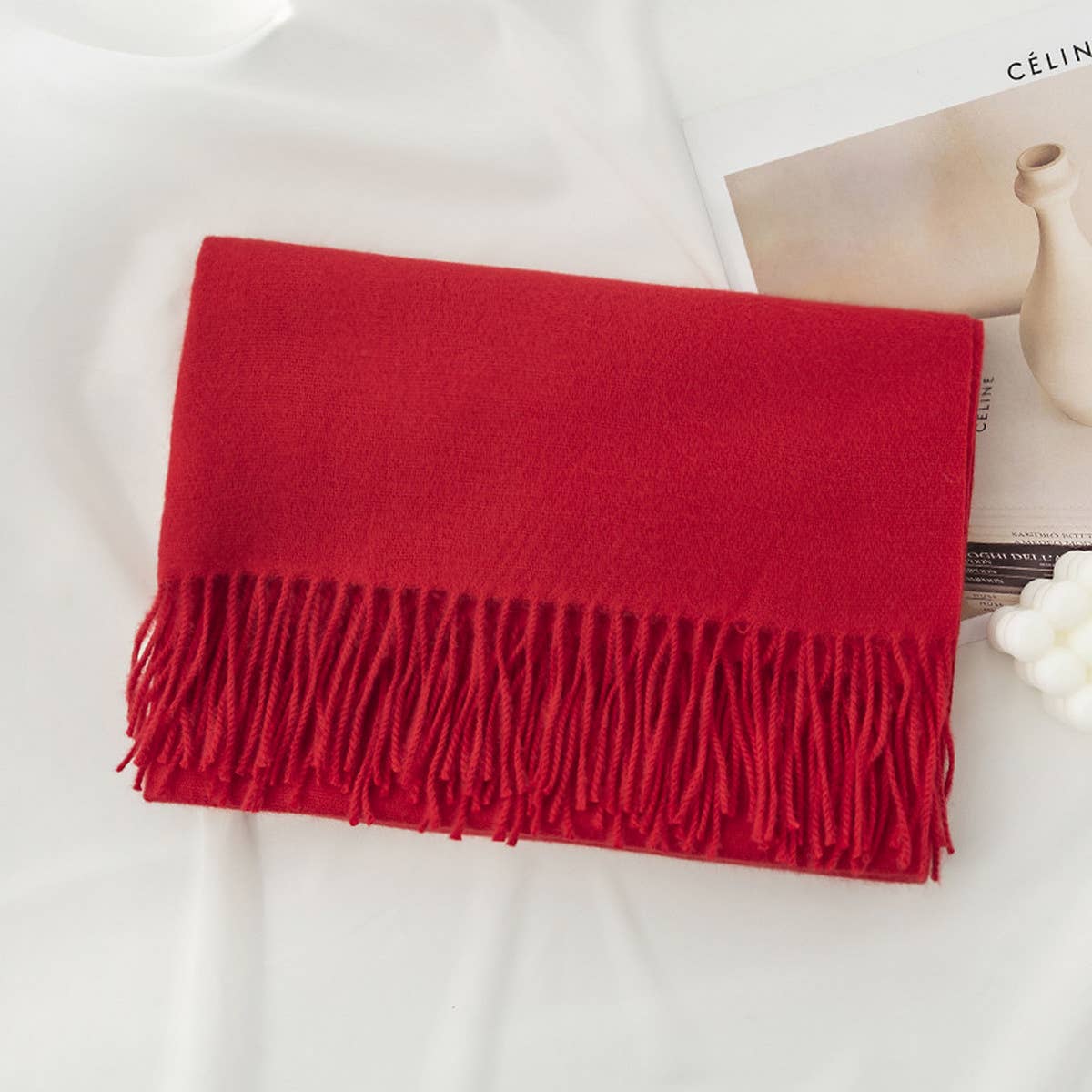 Cozy Solid Color Winter Scarf with  for Women