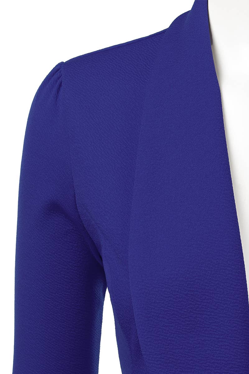 CWOBL089_Casual Work 3/4 Sleeve Open Front Blazer