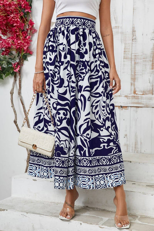 CWBMS0225_HIGH WAIST VINTAGE DIGITAL PRINT SKIRT