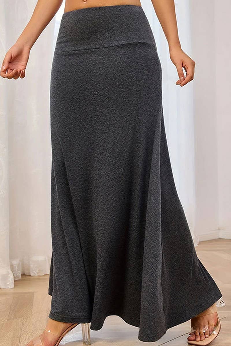 CWBLS0429_NEW SUMMER FASHION KNITTED SOLID COLOR SKIRT