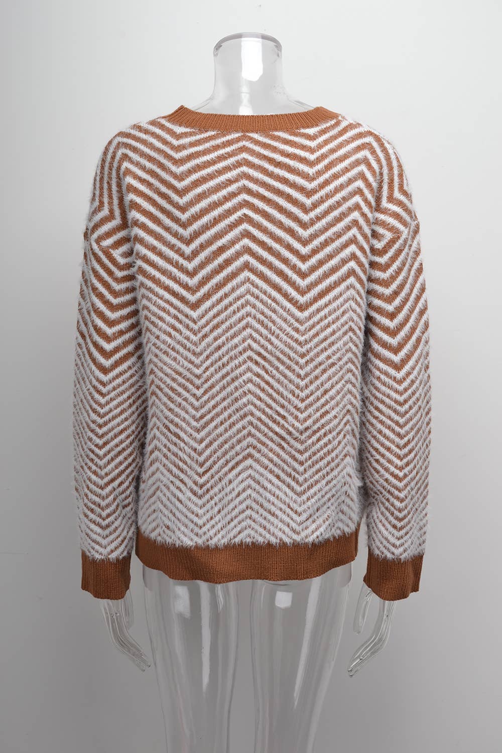 CREW-NECK PULLOVER LONG-SLEEVED KNIT SWEATER