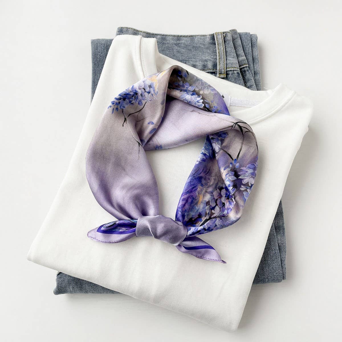 Silk Square Scarf ? Elegant Chinese Floral Print