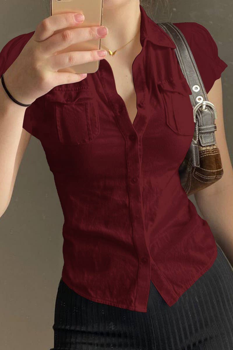 CWTTS1600_GYM SHORT SLEEVE BUTTON DOWN SHIRT