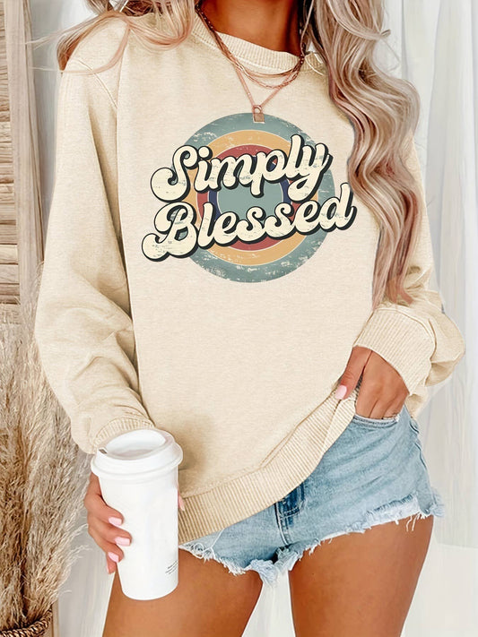 Blessed printed round-neck thin sweatshirt