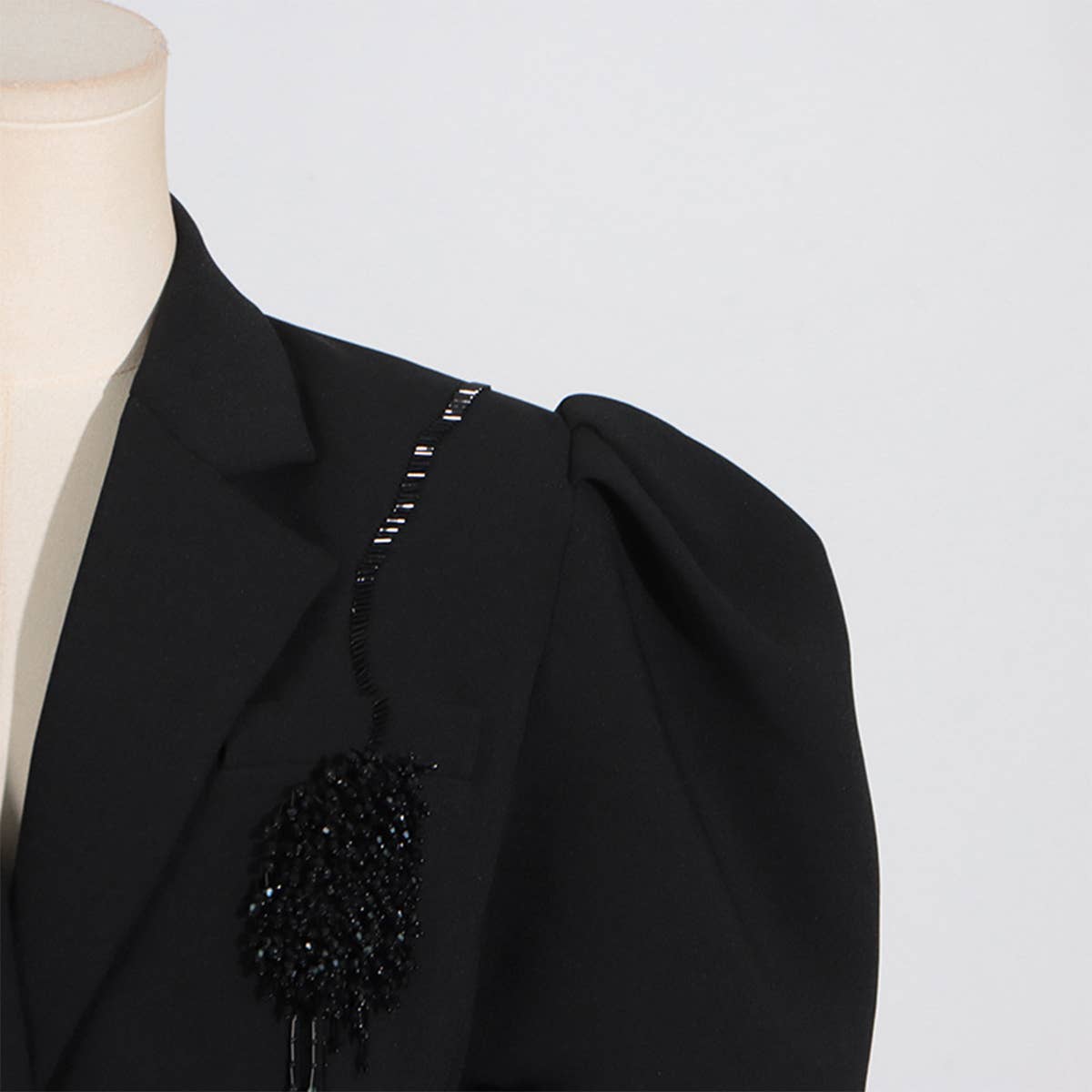 Puff Sleeve Blazer ??Single Button Spring Style_CWOCO1232