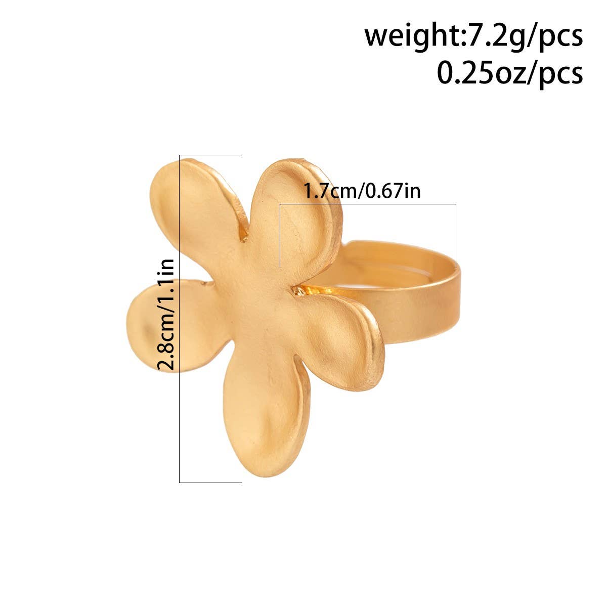 EXAGGERATED FRENCH DISC PLEATED METAL RING_CWAJE1824