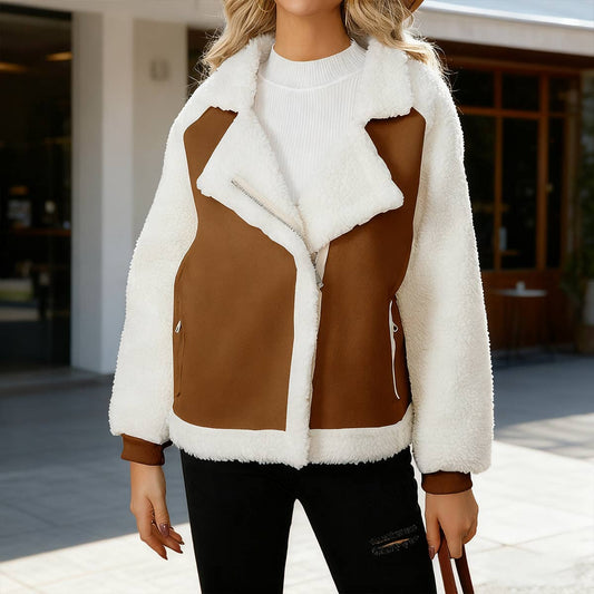 Fleece jacket, denim fleece zipper jacket