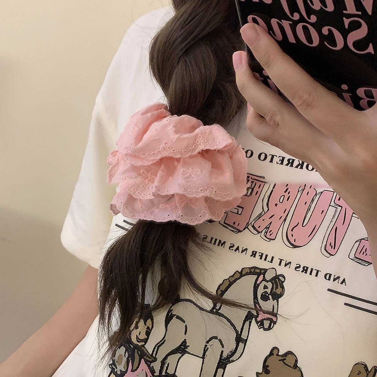 SWEET EMBROIDERED BOW LACE DOUBLE-LAYER HAIRBAND