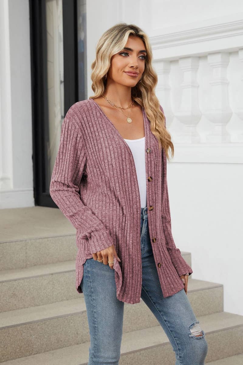 CWOCAL2137_WINTER BUTTON-UP LONG SLEEVE SWEATER CARDIGAN