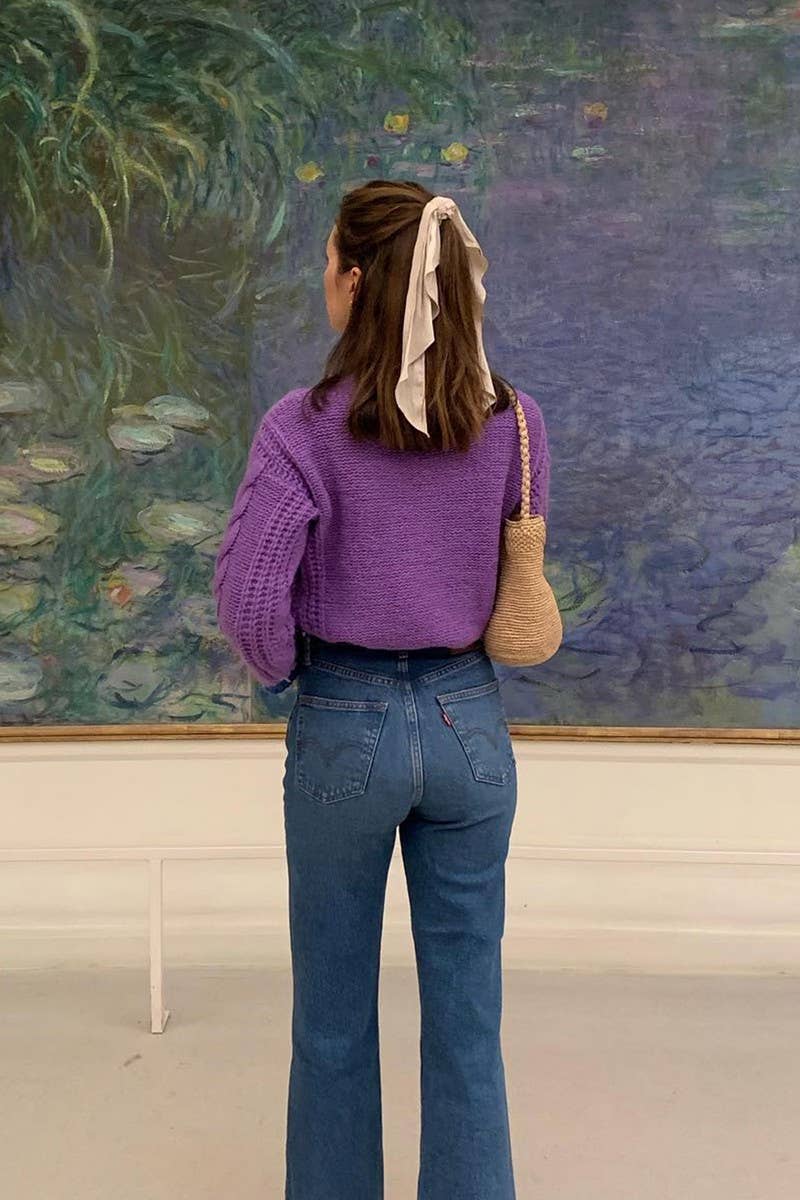 CWOCAL00830_V NECK BUTTON LOOSE KNIT CARDIGAN