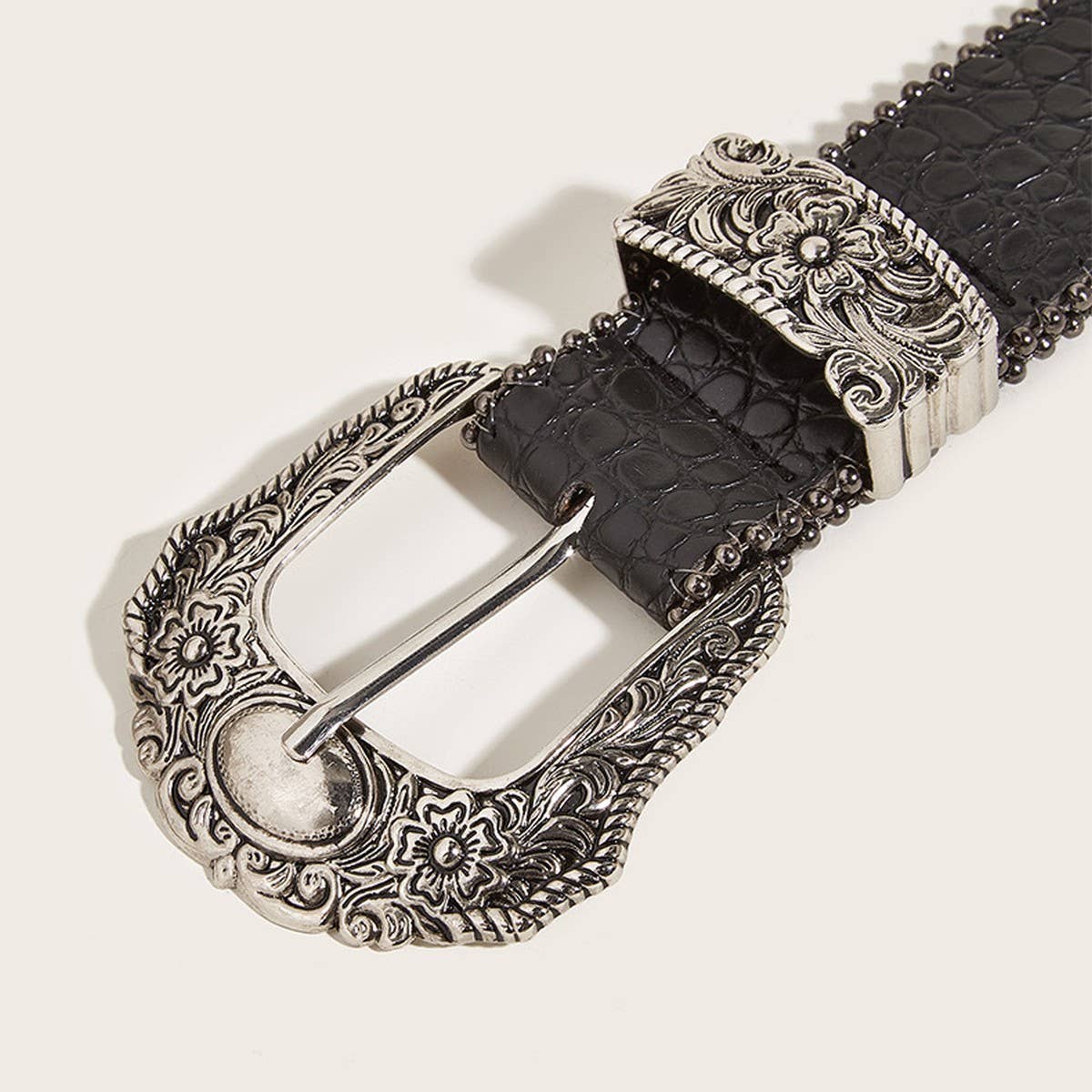 CWABE0547_AMERICAN STYLE BLACK VINTAGE BELT