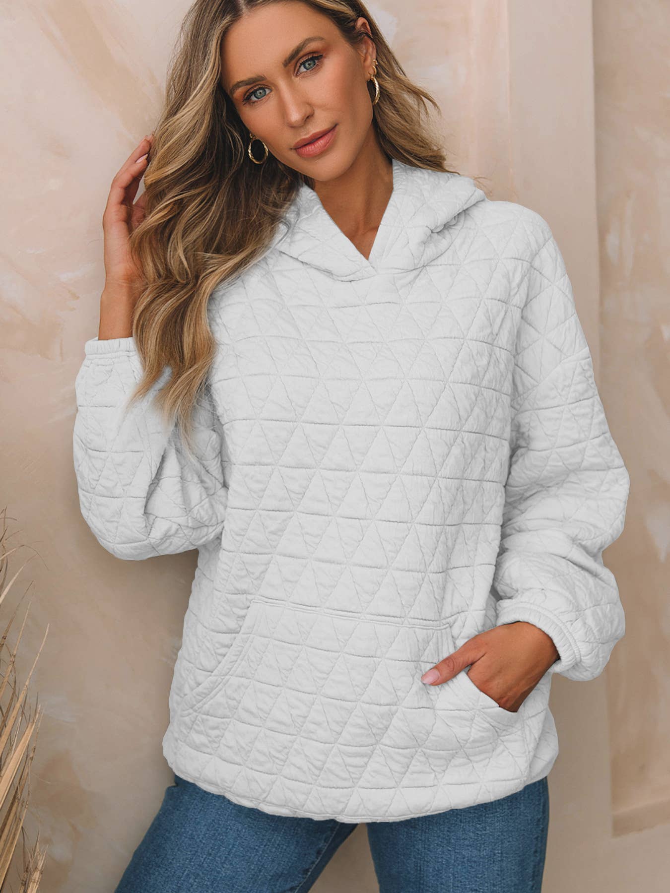 CASUAL STYLE LONG SLEEVE SOLID COLOR HOODIE