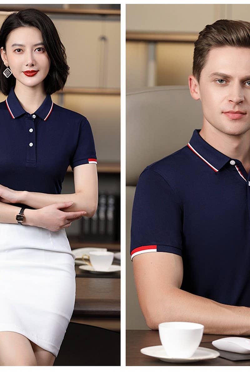 CWTBLS02441_COTTON EMBROIDERED CASUAL SHORT SLEEVE POLO