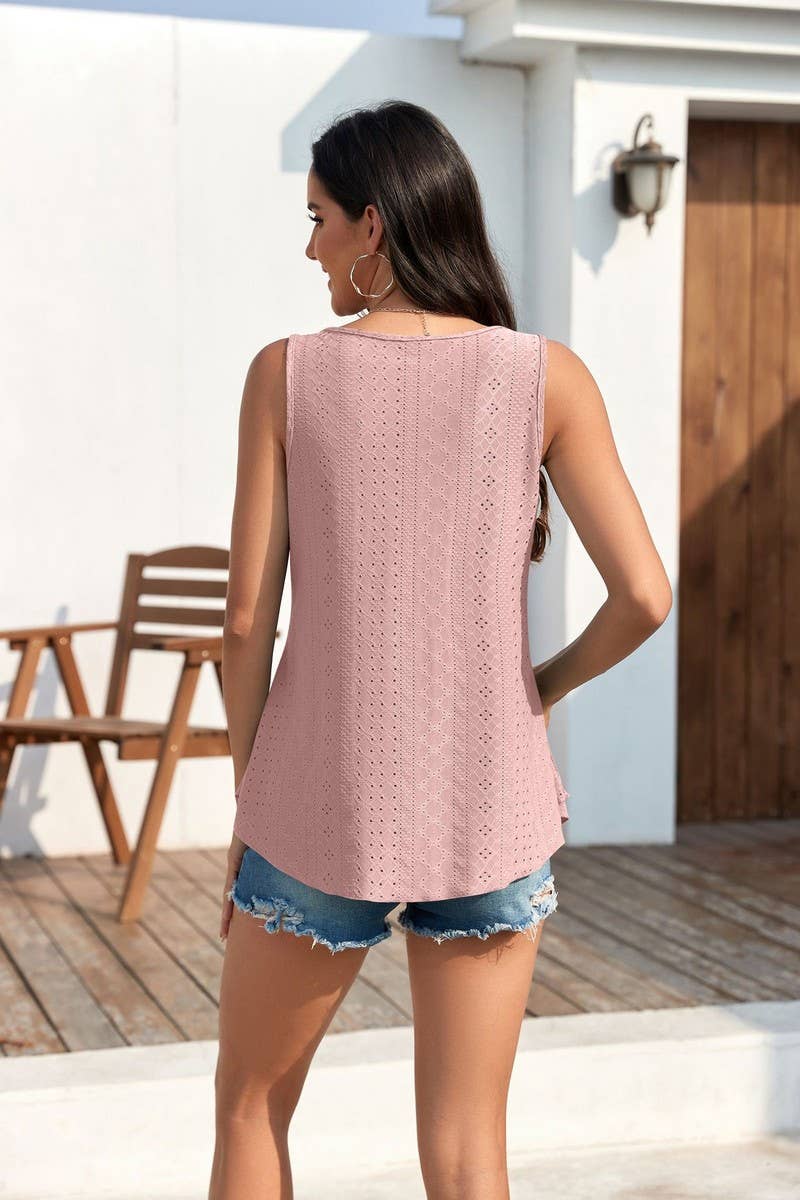 CWTBLSL0344_SLEEVELESS SOLID COLOR CAMISOLE CASUAL