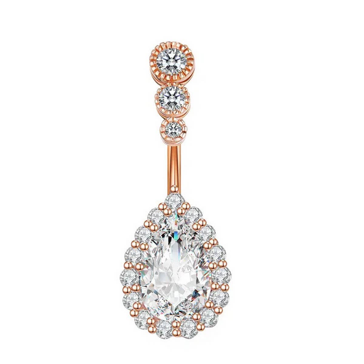 Hot-Selling Teardrop CZ Belly Button Piercing