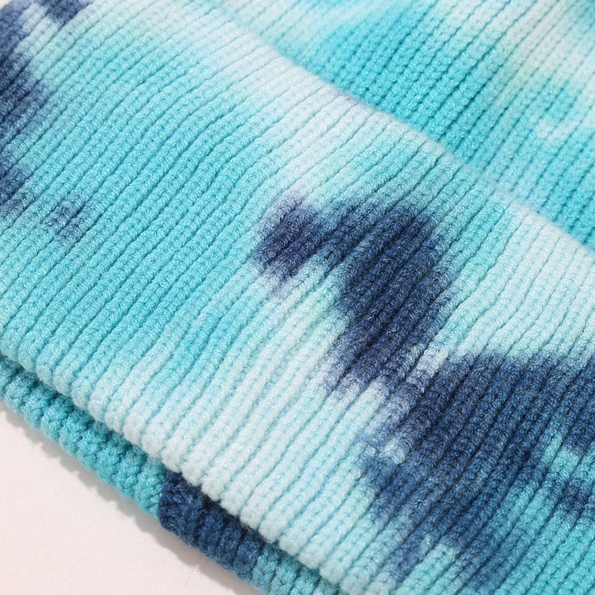 OUTDOOR WARM CURLED EDGE TIE-DYE KNITTED HAT_CWAH1593
