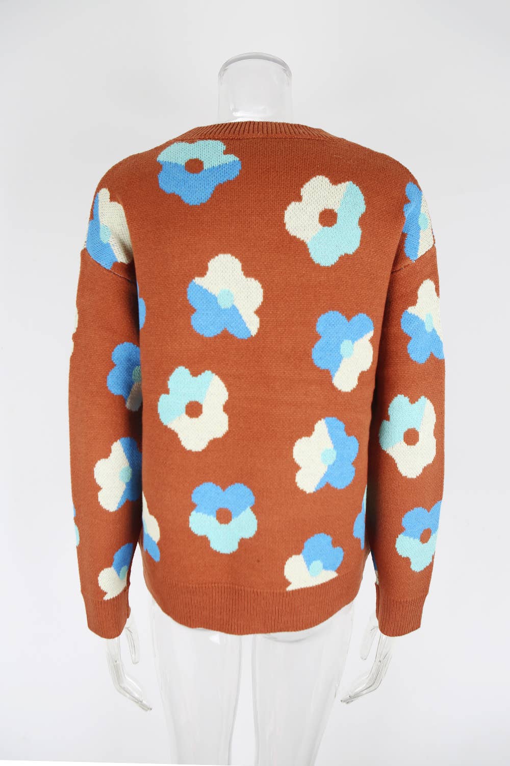 Color-blocked round-neck fashion knitted sweater