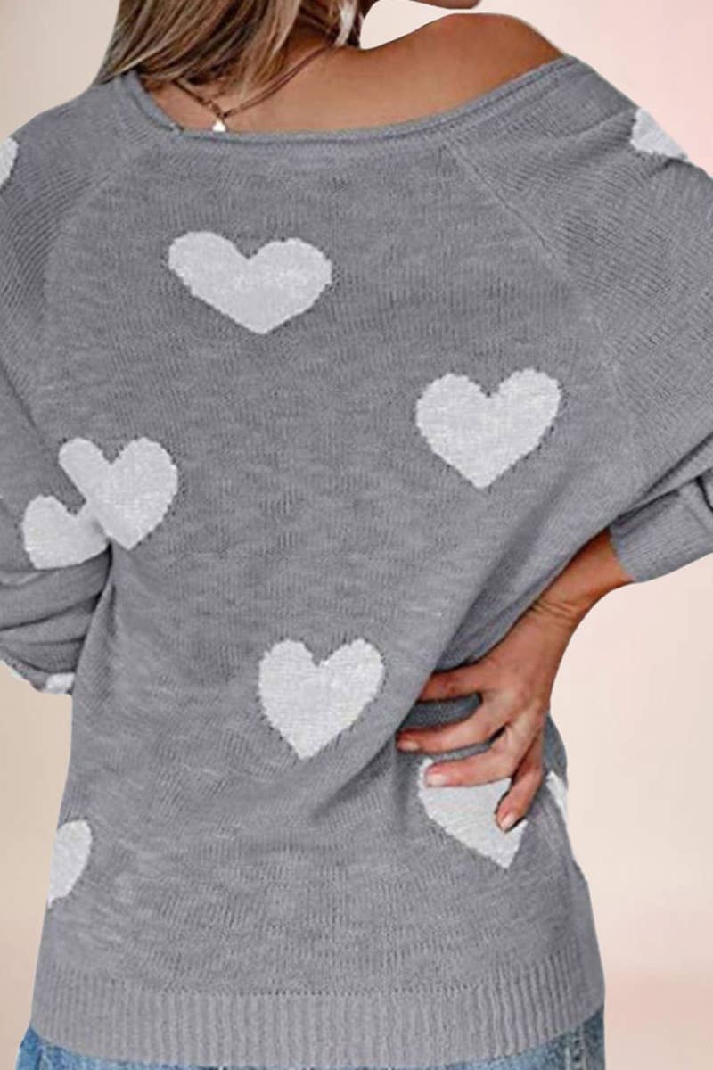 CWOSWL5840_WINTER LOVE U-NECK LONG-SLEEVED SWEATER