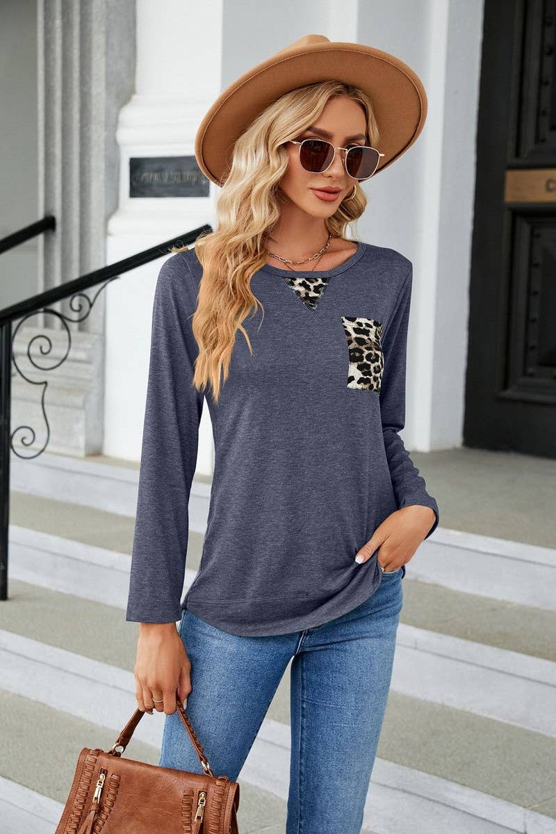 CWTTL1651_Round neck Long Sleeve Pullover Top