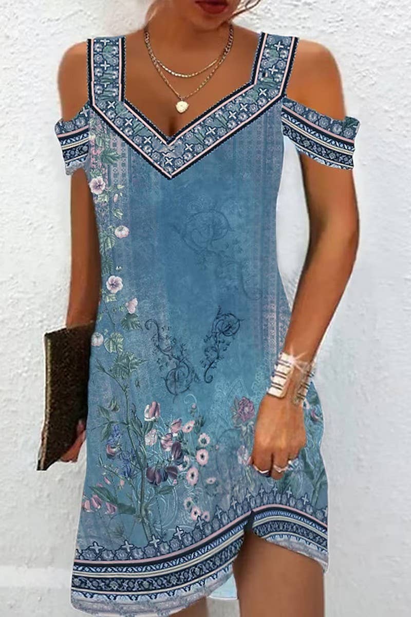 CWTTSL0409_SUMMER PRINTED CASUAL DRESS