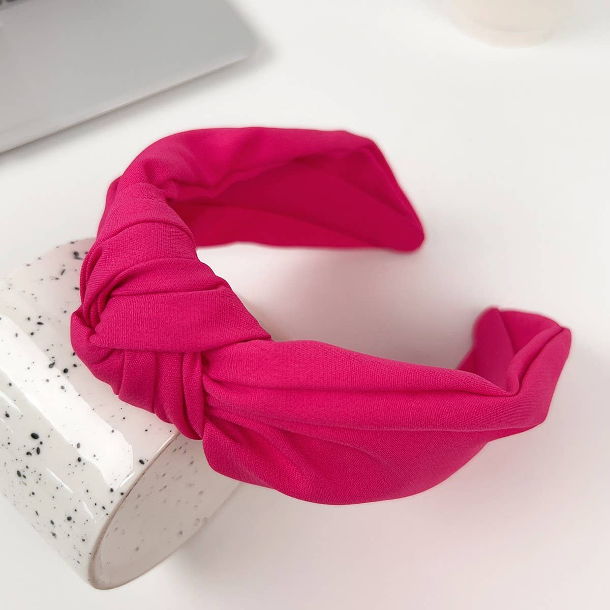 SOLID COLOR TEXTURED FABRIC CROSS HEADBAND_CWAHA2084