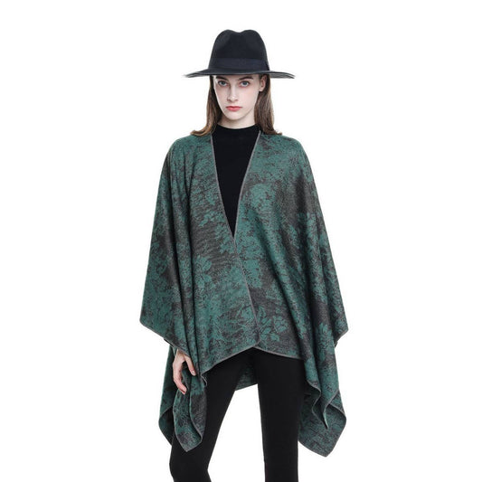 NEW FASHION RETRO FLORAL SLIT SHAWL FOR WOMEN