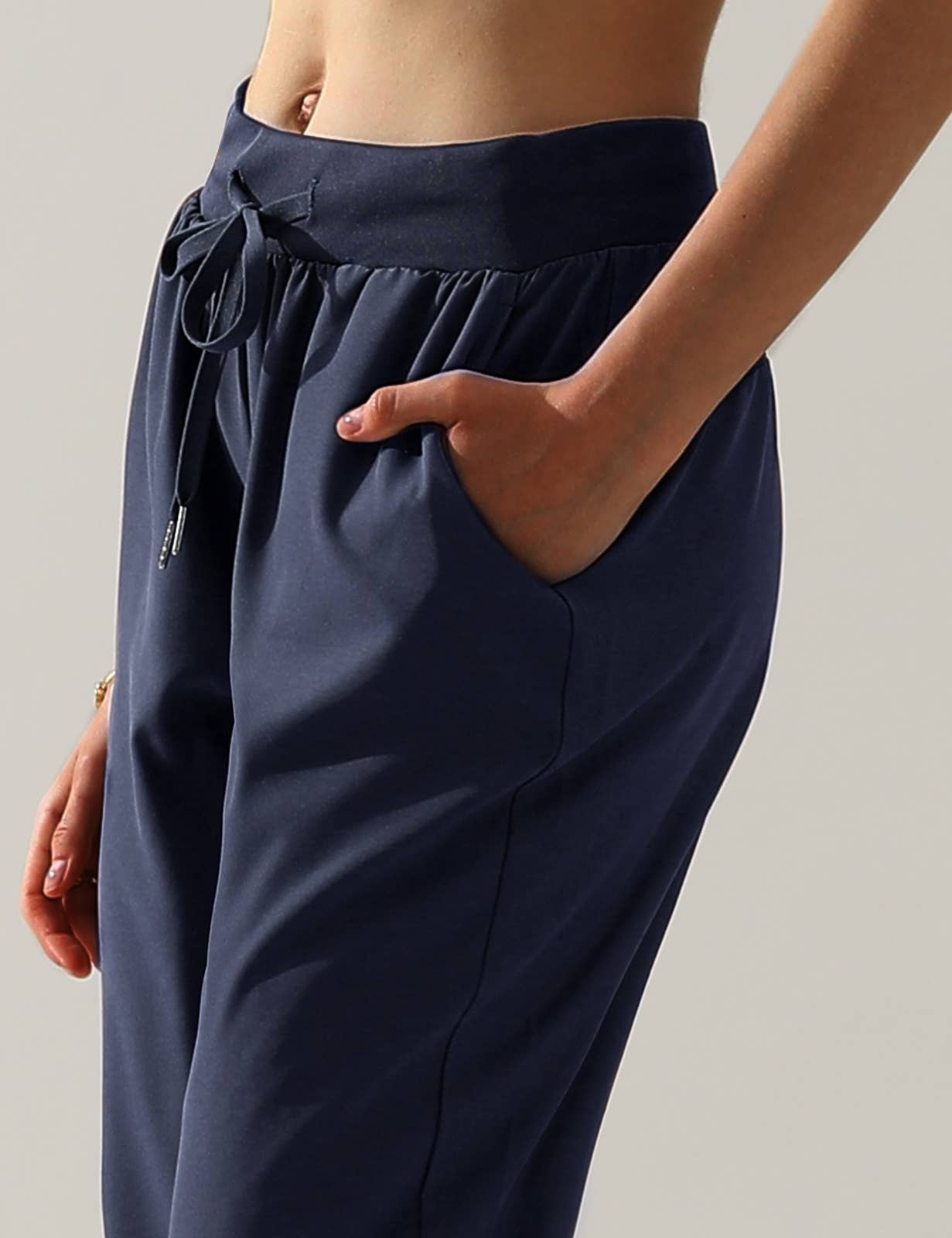 CWBLP423_Elastic Band Waist With Side Pocket Pants