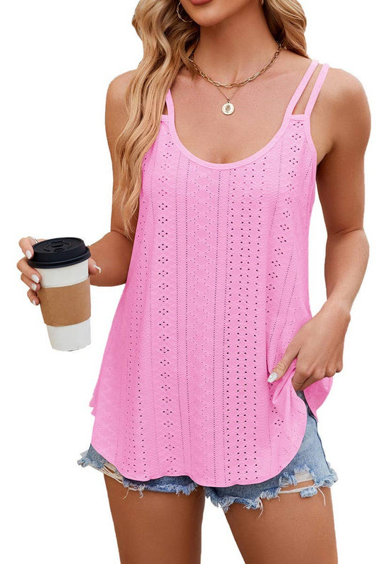 CWTTSL0323_SOLID COLOR ROUND NECK WOMEN'S BOTTOMING VEST TOP