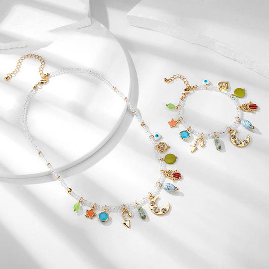FASHION PENDANT NECKLACE BRACELET COMBINATION_CWAJE2837