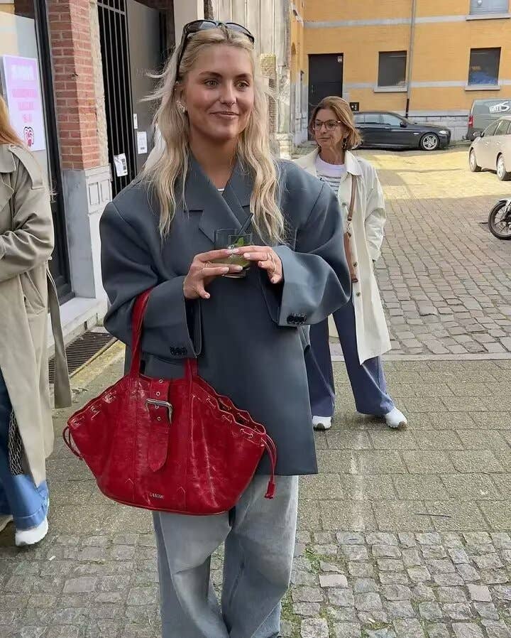 Double-breasted side-slit casual suit jacket