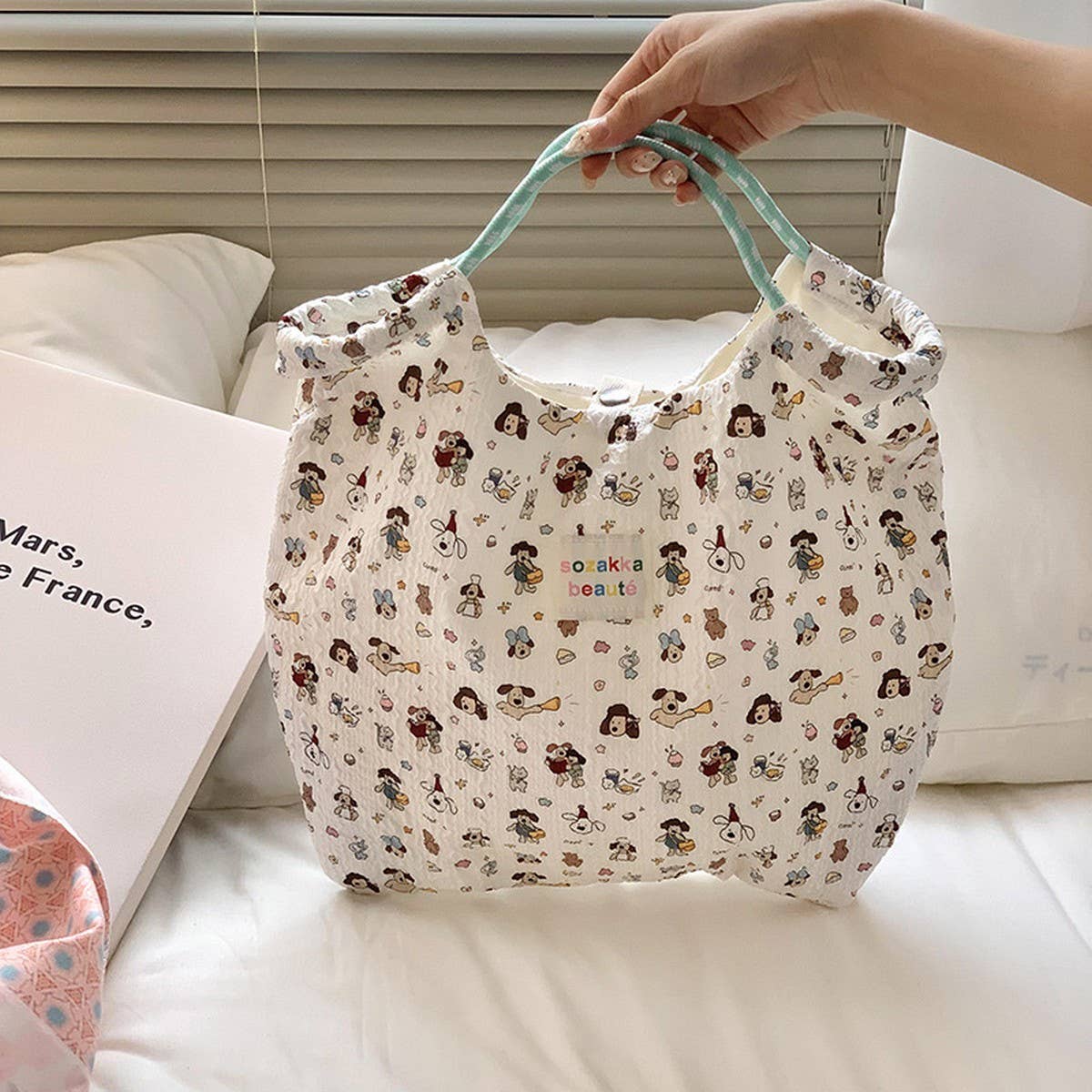 2024 NEW EMBOSSED CUTE SWEET CANVAS BAG_CWAB3080