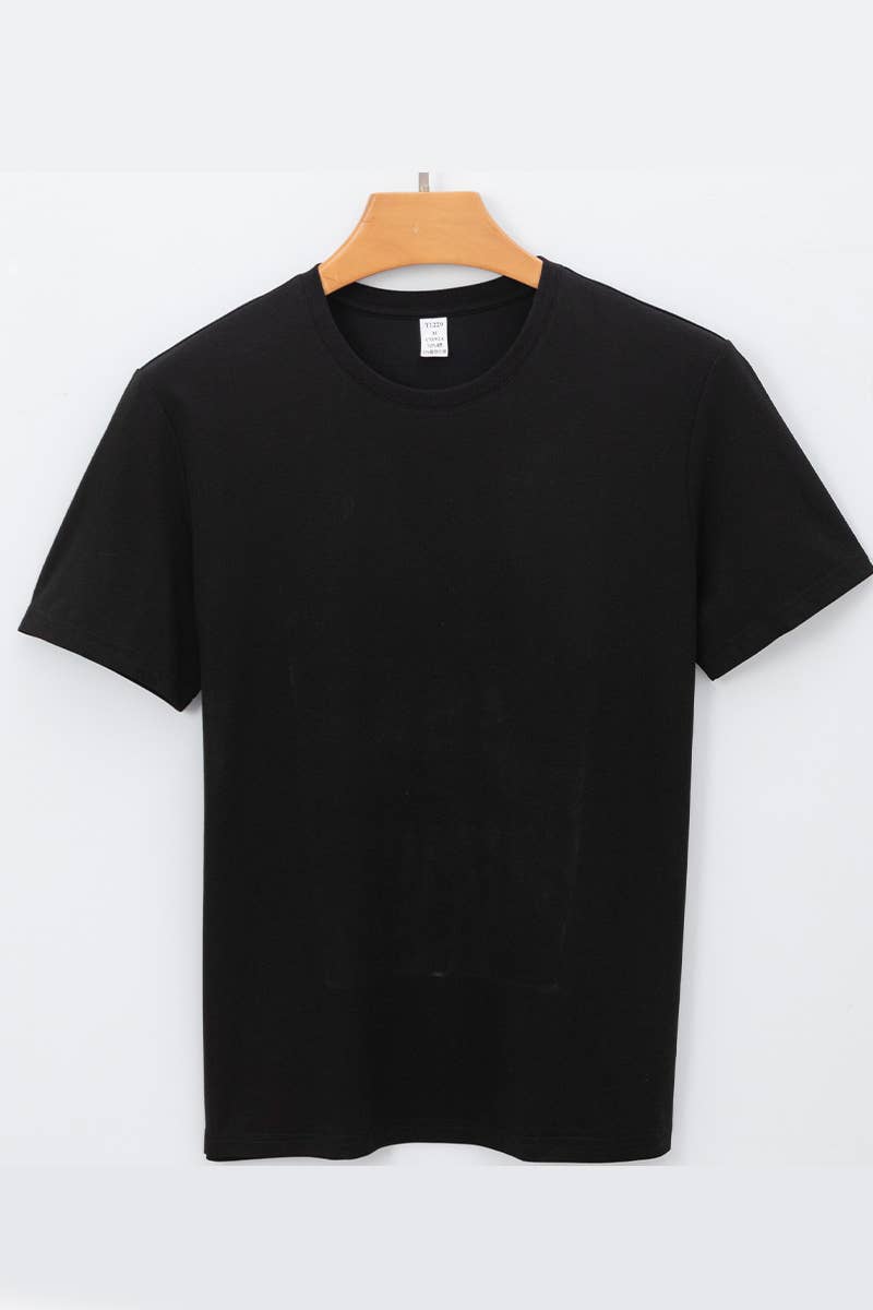 CWTTS1314_MEN'S CASUAL SOLID COLOR ROUND NECK T-SHIRT