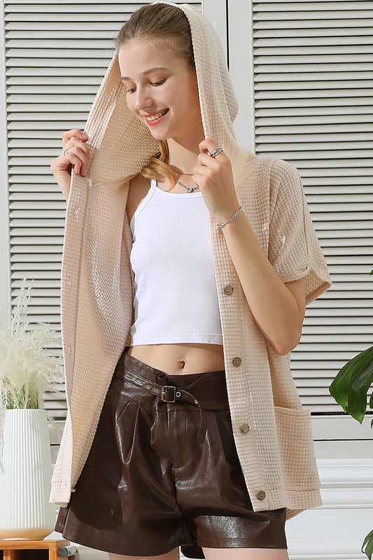 CWTTS577-P_PLUS SIZE BOTTON DOWN HODDIE TOP CADIGAN