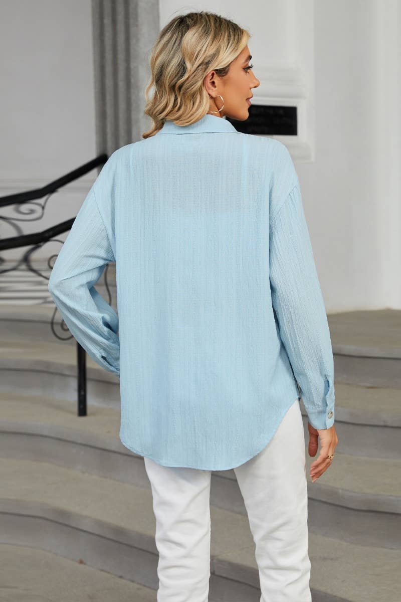 CWTSTL2301_CASUAL LOOSE BUTTON-UP LONG-SLEEVED SHIRT