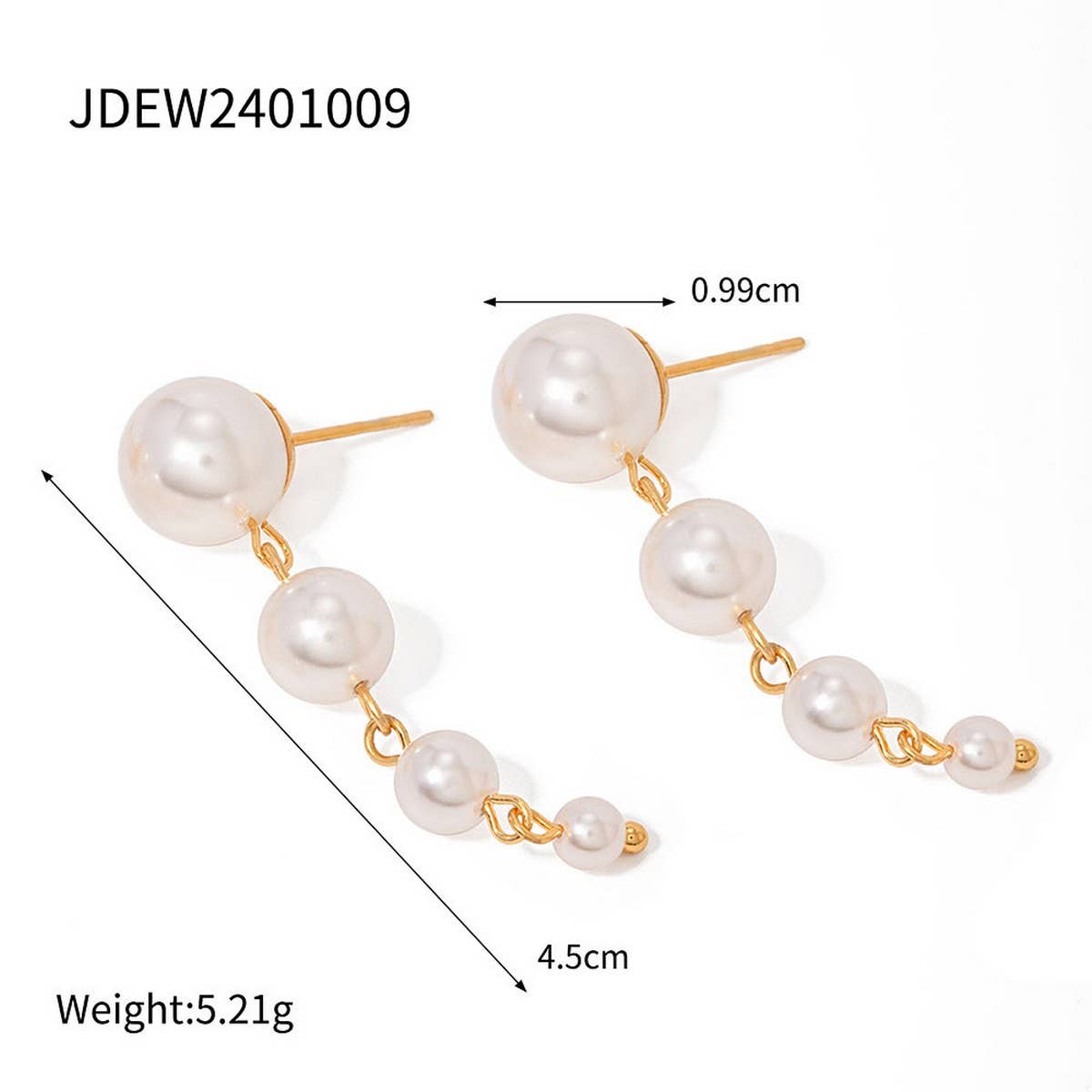 PERSONALIZED 18K GOLD SHELL PEARL TASSEL EARRINGS_CWASC1667