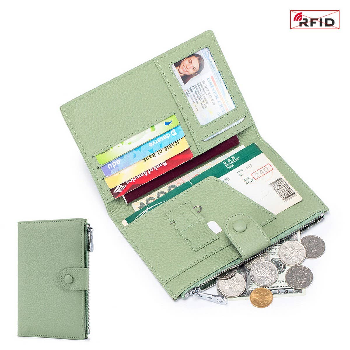 MULTIFUNCTIONAL PASSPORT BAG GENUINE LEATHER WALLET_CWAB3702