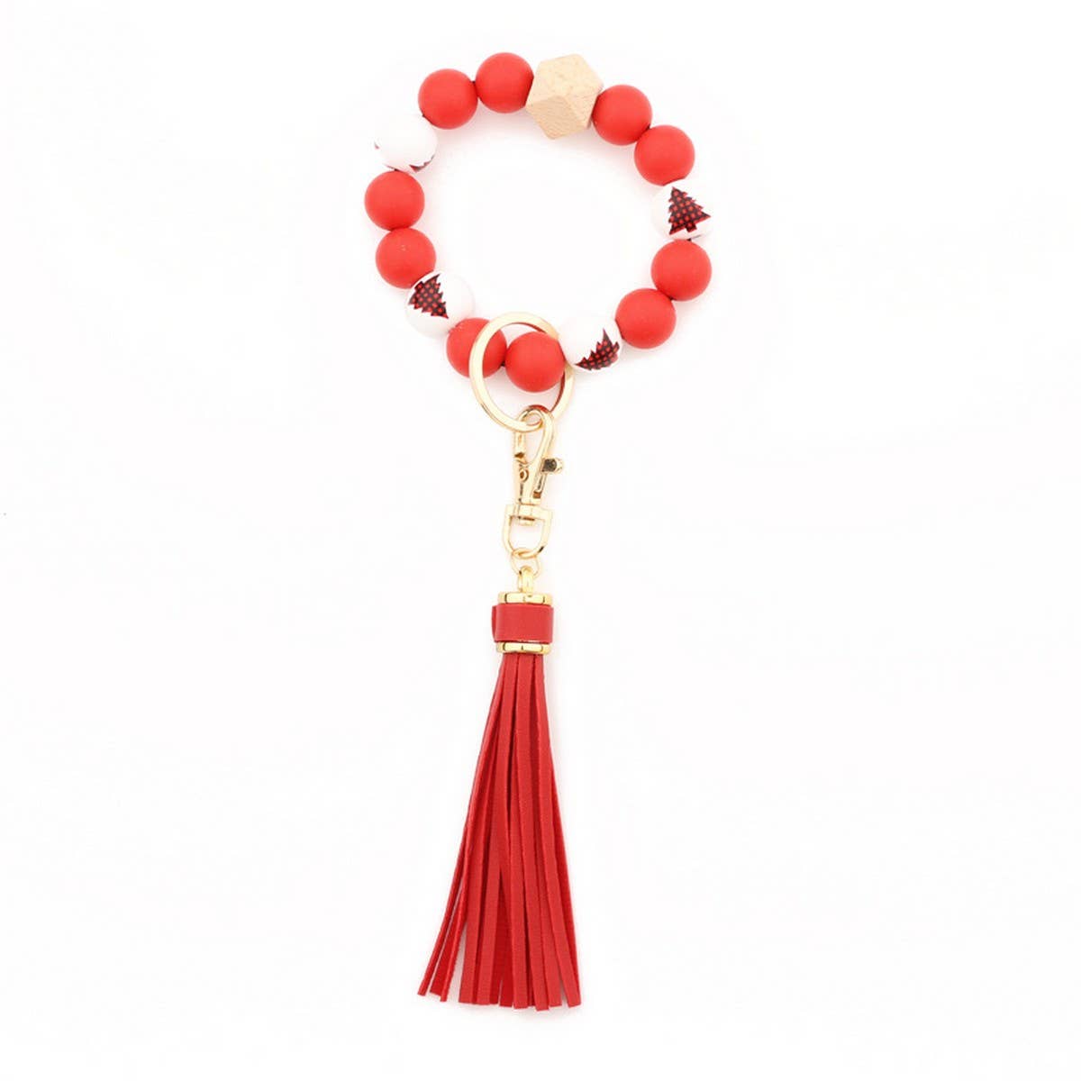 Silicone & Wood Bead Bracelet Gift for Women