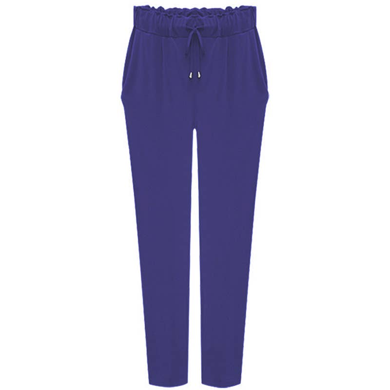 ELASTIC-WAISTED HIGH-WAISTED STRETCH HAREN PANTS