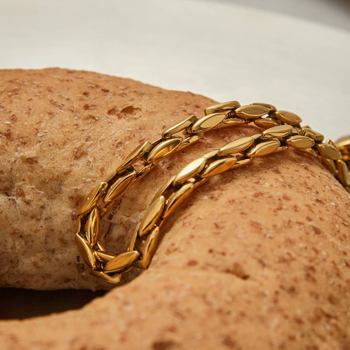 18K Gold Titanium Steel Chain Bracelet_CWAJE4786