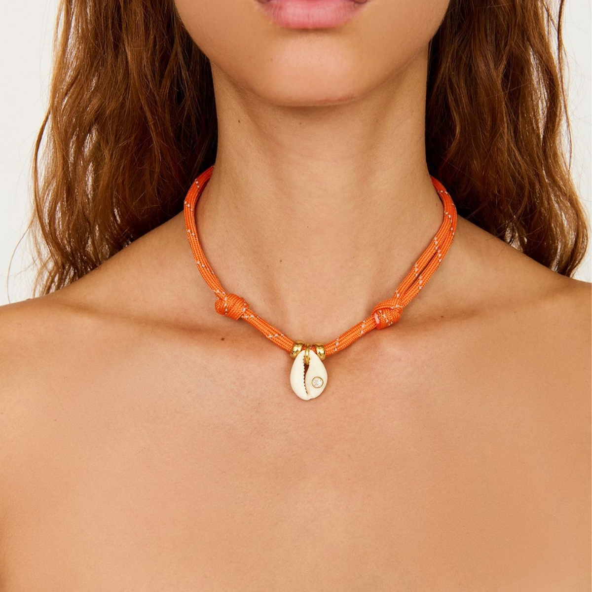 18K Gold Mushroom Necklace – Zircon Inlaid Charm_CWAJE4972