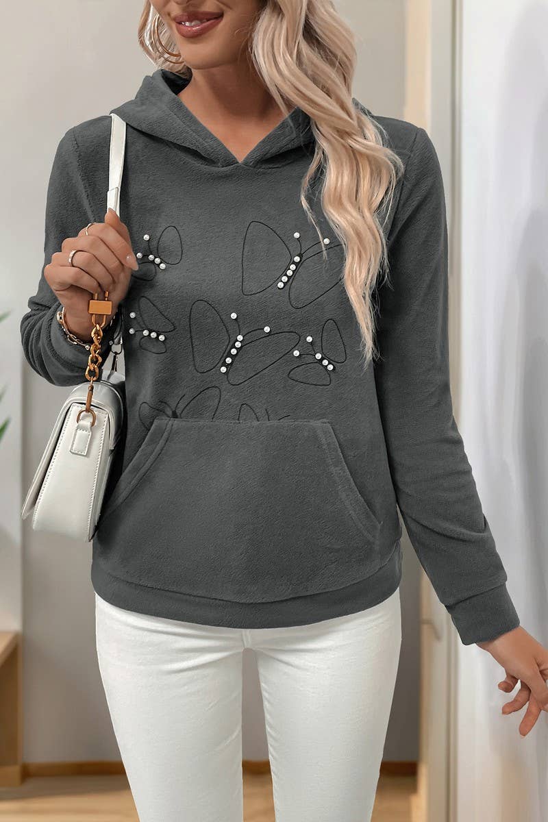 CWOHOL1109_AUTUMN AND WINTER CASUAL PULLOVER HOODED TOP