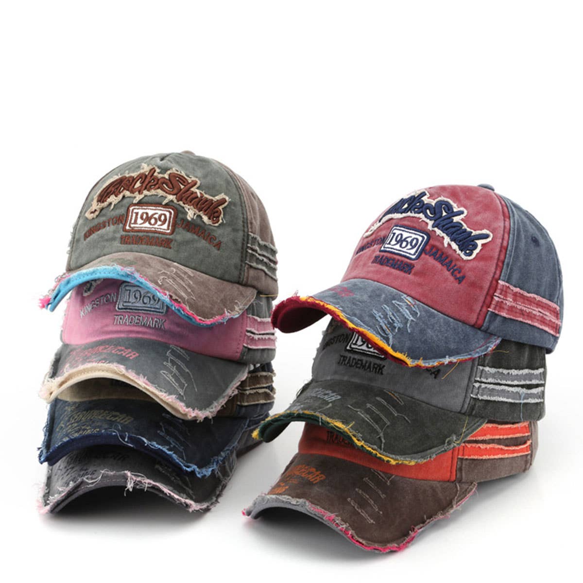 Vintage 1969 Distressed Embroidered Baseball Cap CWAH1259