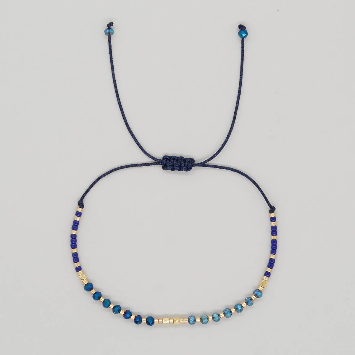 GRADIENT COLOR CRYSTAL FLAT BEAD BRACELET