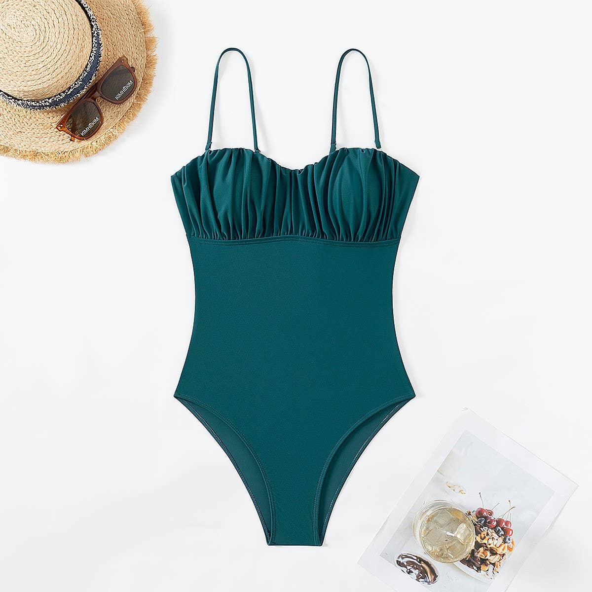 WOMEN'S ONE PIECE SUSPENDER BIKINI SWIMSUIT