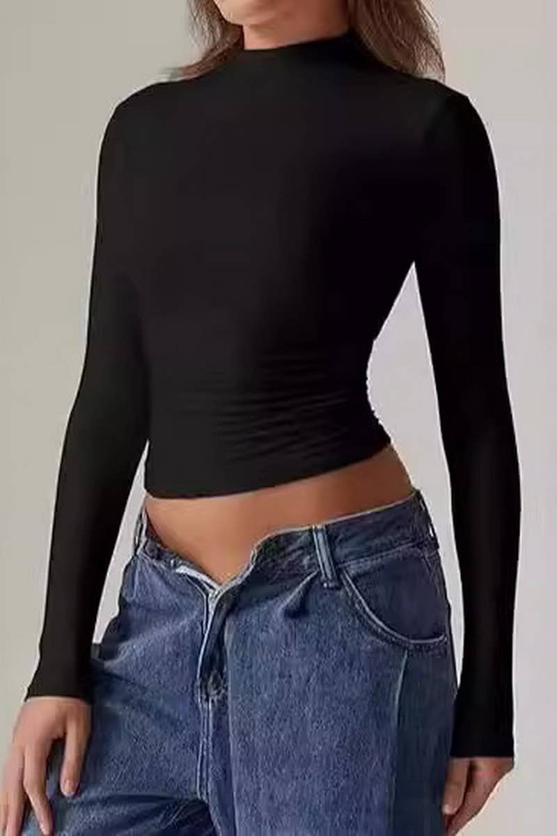 CWTBLL01149_SOLID CREWNECK MILK SILK BASE LAYER TOP